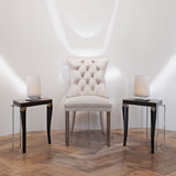 Nikki Collection Modern High-end Tufted Solid Wood Contemporary Velvet Upholstered Dining Chair 2-Pcs SetBeige