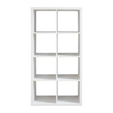 Smart Cube 8-Cube Organizer Storage with Opened Back Shelves 2 X 4 Cube Bookcase Book Shleves for Home Office (White) - V.I.P Digital Presence