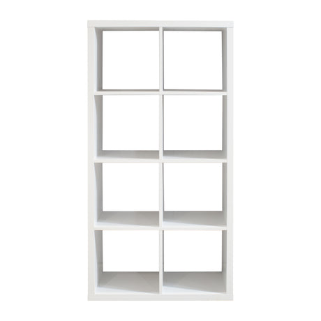 Smart Cube 8-Cube Organizer Storage with Opened Back Shelves 2 X 4 Cube Bookcase Book Shleves for Home Office (White) - V.I.P Digital Presence