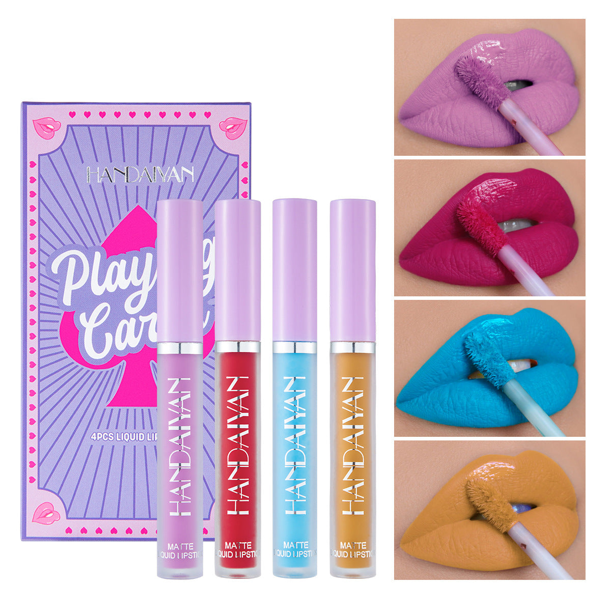 HANDAIYAN Playing Card Lipstick Set Of 4 Matte Matte Non-Stick Cup Lipstick Lipstick - V.I.P Digital Presence