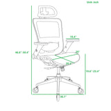 BLACK Ergonomic Mesh Office Chair High Back - Adjustable Headrest with Flip-Up Arms