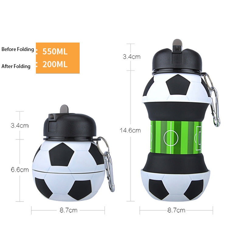 Botella de agua para deportes al aire libre, plegable de silicona para el hogar, creativa, para estudiantes, portátil, a prueba de caídas y fugas, para niños. 