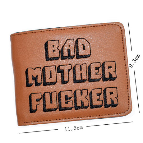 Pulp Fiction Jules Wallet with zipper Coin Pocket Bad Mother Letters Boys Wallet Card Holder Vintage Gift Purse - V.I.P Digital Presence
