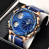 Lige Business Electronic Watch Dual Display Multi Function Low Cost Watch Men's Sports Waterproof Watch - V.I.P Digital Presence