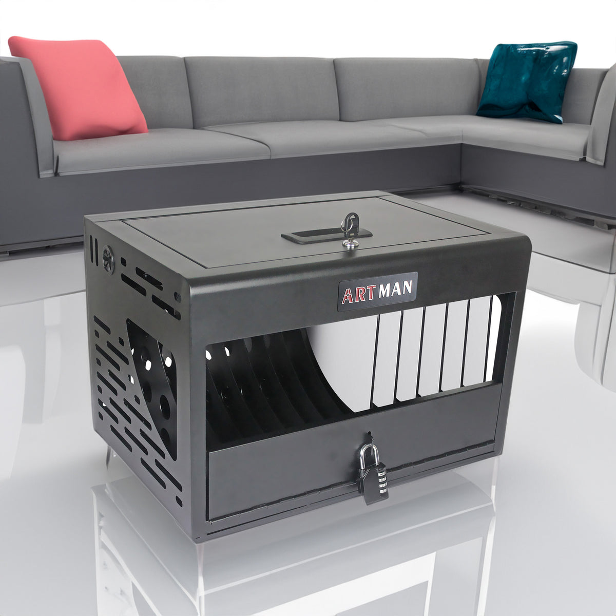 16 Bay Charging Cabinet for Laptop Chromebook Locking Charging Station-BLACK - V.I.P Digital Presence