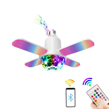 Mini four-leaf Bluetooth starry sky light Household indoor wireless Bluetooth plus white light colorful stage music atmosphere l - V.I.P Digital Presence
