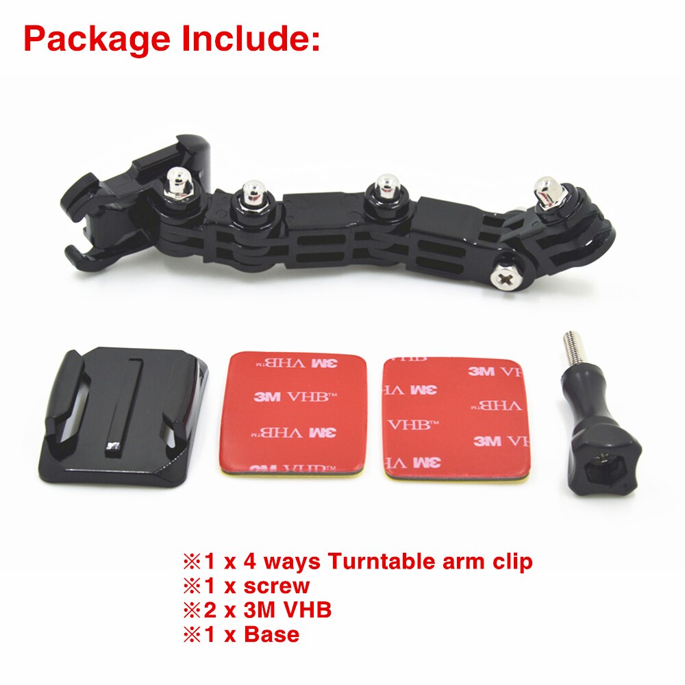 Brazo adhesivo curvo para soporte de casco de motocicleta para Xiaomi Yi 4K, GoPro Hero 8, 7, 6, 5, 4, SJCAM SJ4000, Eken H9, accesorios para cámara de acción. 