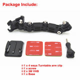 Brazo adhesivo curvo para soporte de casco de motocicleta para Xiaomi Yi 4K, GoPro Hero 8, 7, 6, 5, 4, SJCAM SJ4000, Eken H9, accesorios para cámara de acción. 