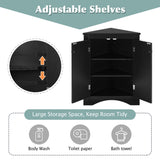 Black Triangle Bathroom Storage Cabinet with Adjustable Shelves, Freestanding Floor Cabinet for Home Kitchen - V.I.P Digital Presence