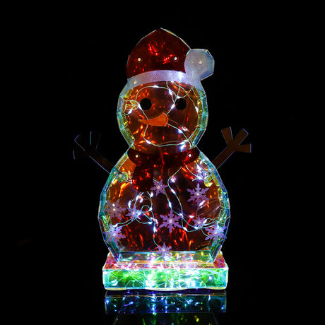 Christmas Colorful Glowing Snowman Ornament Flat Snowman Desktop Plug in Night Light - V.I.P Digital Presence