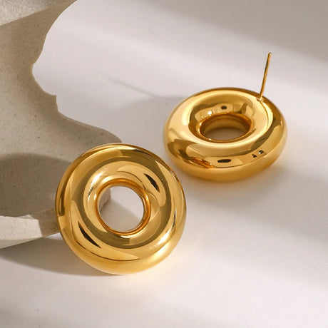 Stainless Steel Cutout Round Shape Earrings - V.I.P Digital Presence