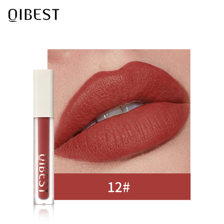QIBEST Silky Lip Glaze Non-Stick Cup Does Not Fade Lip Gloss Makeup Color Liquid Lipstick Matte Moisturizing Lip Gloss - V.I.P Digital Presence