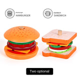 Baby wooden simulation burger, french fries, sandwich set, pillar pairing, food cutting, kitchen utensils, play with toys - V.I.P Digital Presence