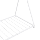 Metal Twin Size House Platform Bed with Triangle Structure  White