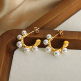 Synthetic Pearl 18K Gold-Plated Earrings - V.I.P Digital Presence