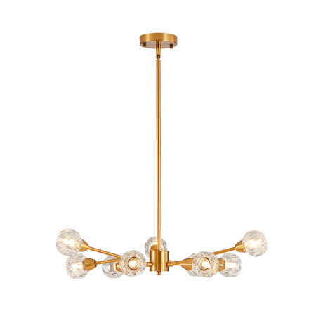 Modern Crystal Chandeliers, 9 Lights Golden Chandelier for Living Room Bedroom (Bulbs Not Included) - V.I.P Digital Presence