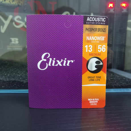 Acoustic Guitar Strings: 80/20 Bronze with NANOWEB Coating, Long - lasting Bright Tone, Comfortable Feel, Medium 13 - 56 - V.I.P Digital Presence