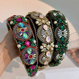 Super Sparkling Colored Diamond Pearl Baroque Retro Women's Sponge Head Hoop - V.I.P Digital Presence