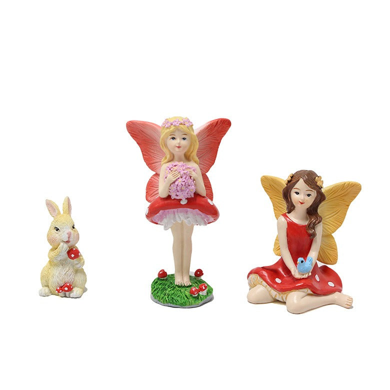 Creative resin elf statue with mushroom flower fairy ornaments - V.I.P Digital Presence