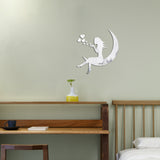 Moon Girl Mirror Sticker 1mm Acrylic 3D Wall Decal for Room and Bedroom Decorations - V.I.P Digital Presence