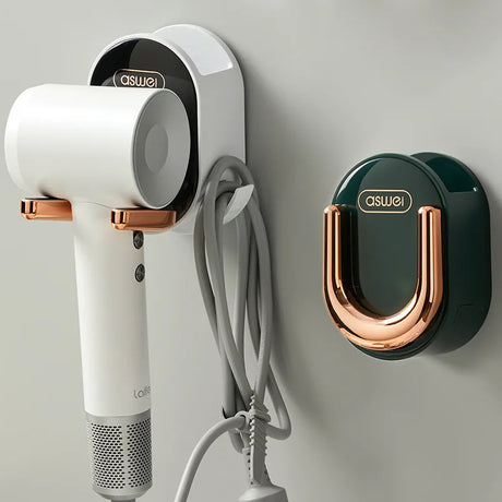 Wall Mounted Hair Dryer Holder Foldable Bathroom Wall Organizer Storage Holder Home Hair Brush Storage Bracket Hair Dryer Rack - V.I.P Digital Presence