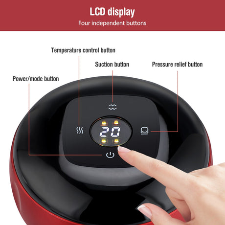 Electric Cupping Massager Scraping and Cupping Therapy Red Light Heating Vibration Pressotherapy Rechargeable Pain Relief - V.I.P Digital Presence