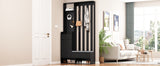 39.3'W70.8'H multifunctional corridor shoe cabinet with soft padded nail board and black hanger with entrance hook - V.I.P Digital Presence