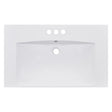 30" Single Bathroom Basin Sink, Vanity Top Only, 3-Faucet Holes, Resin - V.I.P Digital Presence