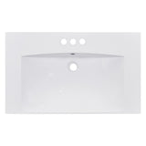 30" Single Bathroom Basin Sink, Vanity Top Only, 3-Faucet Holes, Resin - V.I.P Digital Presence