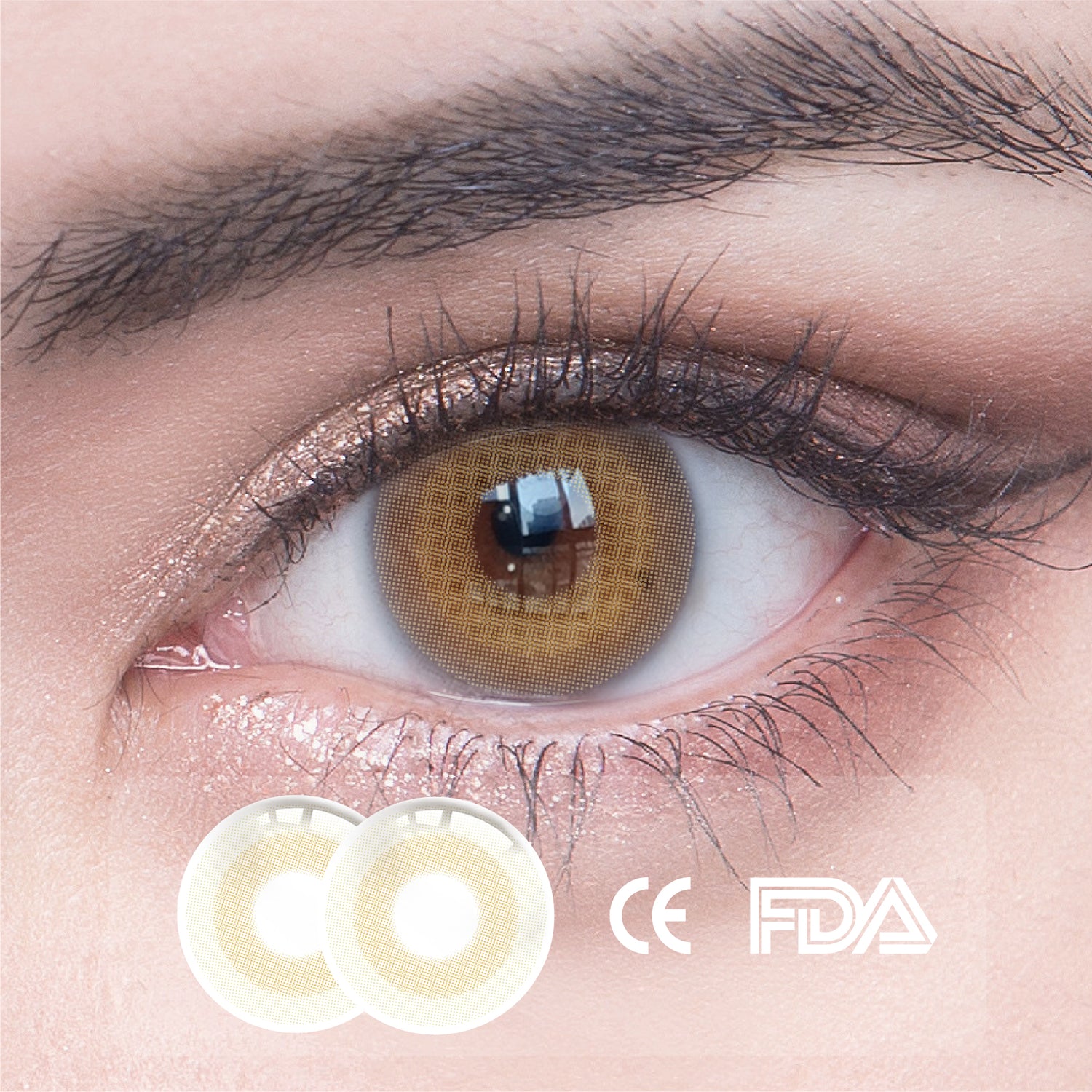 1Pcs FDA Certificate Eyes Beautiful Pupil Colorful Girl Cosplay Contact Lenses BROWN(0-600°） - V.I.P Digital Presence