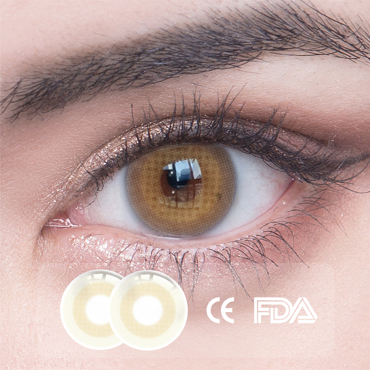 1Pcs FDA Certificate Eyes Beautiful Pupil Colorful Girl Cosplay Contact Lenses BROWN(0-600°） - V.I.P Digital Presence