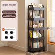White rolling storage cart. Multifunctional, open shelves for books, ideal for kitchen & bedroom storage - V.I.P Digital Presence