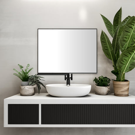 40x30 Inch modern bathroom mirror with storage rack rectangular mirror bathroom living room bedroom hanging mirror - V.I.P Digital Presence