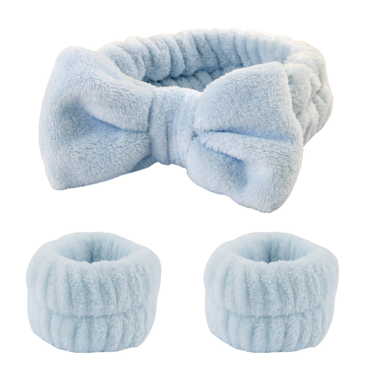 Wash face headband waterproof wrist strap set butterfly bow simple headband wrist 3-piece set - V.I.P Digital Presence