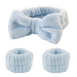 Wash face headband waterproof wrist strap set butterfly bow simple headband wrist 3-piece set - V.I.P Digital Presence