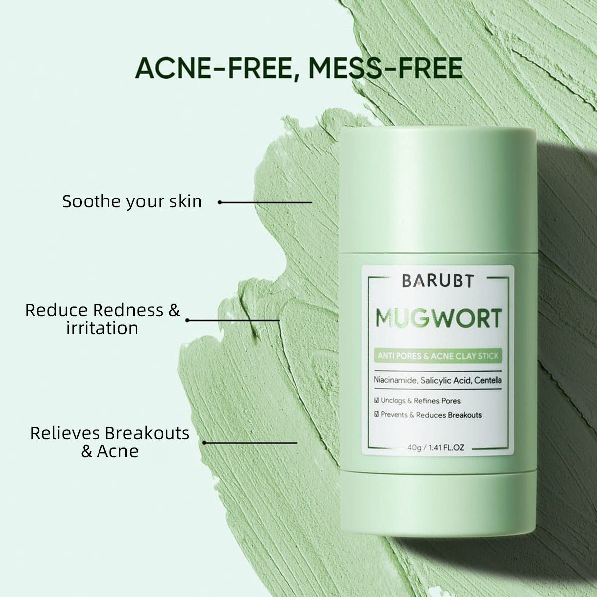 BARUBT mugwort mud mask stick deep cleansing mild blackhead repair facial care smearable mask - V.I.P Digital Presence