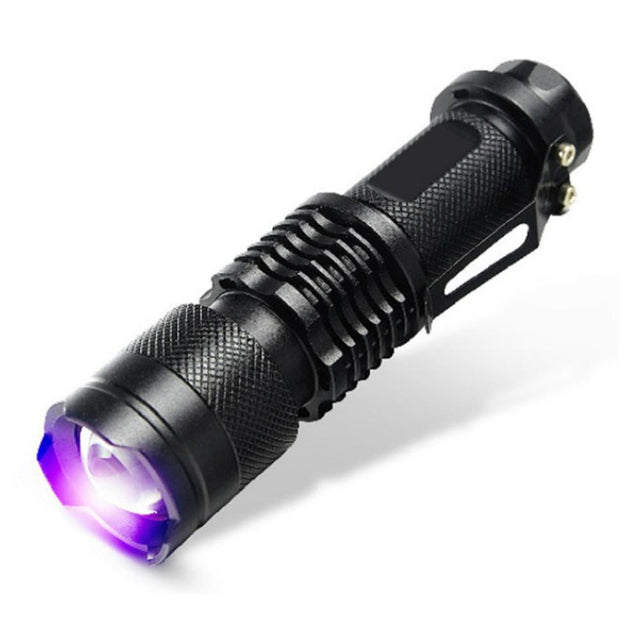 Mini 3 Modes LED UV Flashlight Q5 SK68 Waterproof Zoomable  Lantern Torch 395nm Violet Light Lamp Used By AA Or 14500 - V.I.P Digital Presence