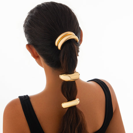 Personalized retro double-layer arc elastic hairpin irregular temperament hair ring - V.I.P Digital Presence