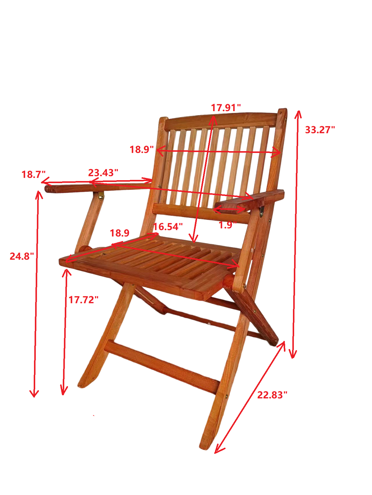 Foldable Patio Dining Set 4 Folding Chairs Indoor and outdoor universal Teak - V.I.P Digital Presence