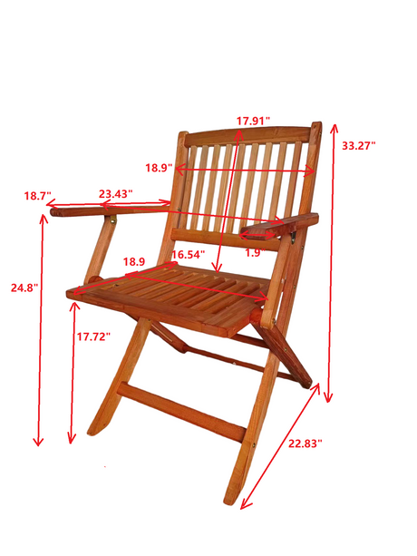 Foldable Patio Dining Set 4 Folding Chairs Indoor and outdoor universal Teak - V.I.P Digital Presence