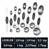 Stainless steel double headed magnetic suction spoon 8-piece set 9-piece set baking tool scale spoon set kitchen seasoning spoon - V.I.P Digital Presence