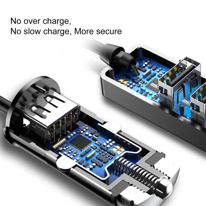 Baseus 4 USB Multi Expander Car Charger 5.5A 4 Port Fast Car Charger Adapter - V.I.P Digital Presence