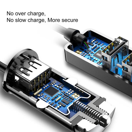 Baseus 4 USB Multi Expander Car Charger 5.5A 4 Port Fast Car Charger Adapter - V.I.P Digital Presence