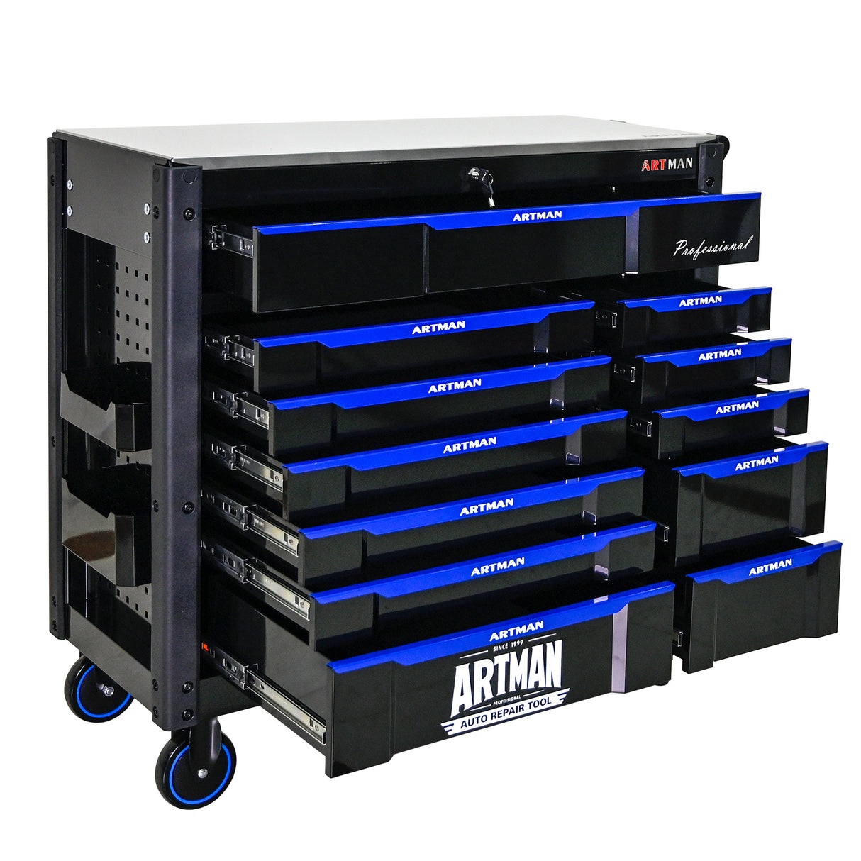 12-Layer Drawer Multi-Purpose Tool Car, With Wheels, Iron Top - V.I.P Digital Presence