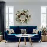 Christmas Wreath 20 Inch Christmas Door Decorations Wreath with Warm Lights - V.I.P Digital Presence