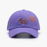 Gorra de béisbol con visera curva para exteriores, versátil, sencilla, con bordado de letras, con borde cruzado y protector solar, color negro para mujer