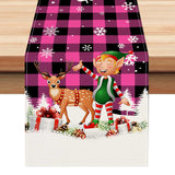 Christmas table flag holiday party restaurant decoration tablecloth linen checkered printed dining table tablecloth mat - V.I.P Digital Presence