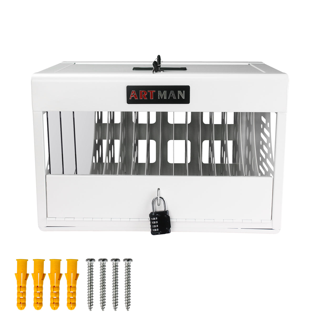 16 Bay Charging Cabinet for Laptop Chromebook Locking Charging Station-WHITE - V.I.P Digital Presence