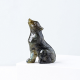 Natural crystal wolf cub carving piece, crystal animal raw stone, mineral specimen, home decoration ornament - V.I.P Digital Presence