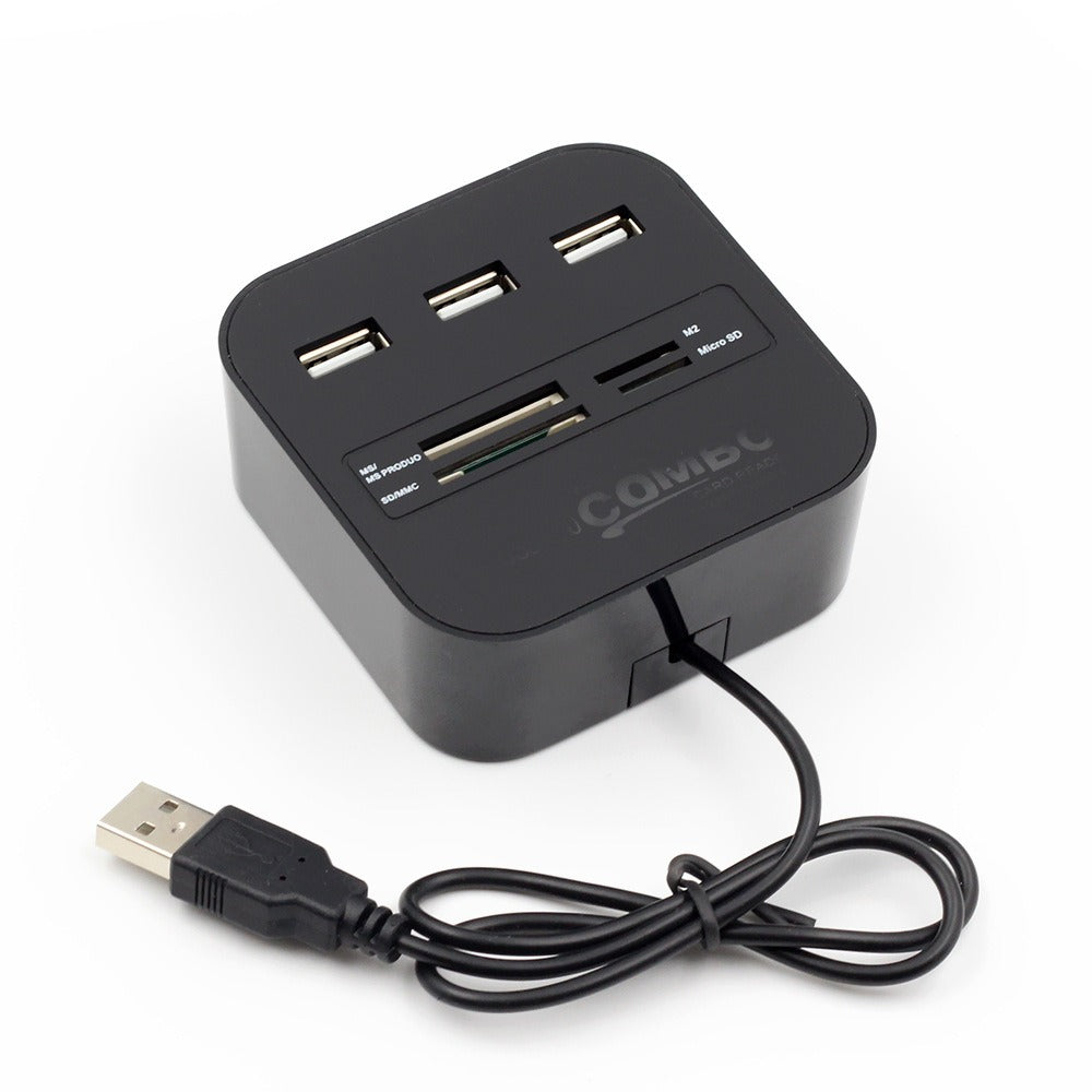 USB HUB Combo All In One USB 2.0 Micro SD High Speed Card Reader 3 Ports Adapter Connector For Tablet PC Computer Laptop - V.I.P Digital Presence